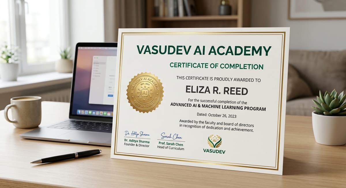 Vasudev AI Certificate Preview